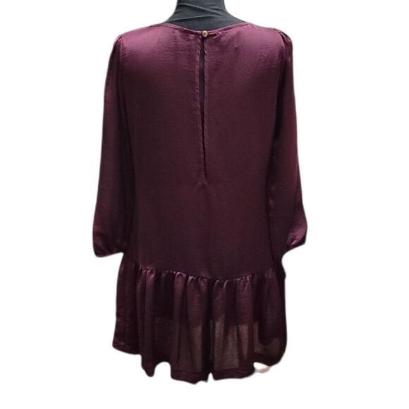 d.RA Burgundy Tunic Dress XS - Picture 5 of 7